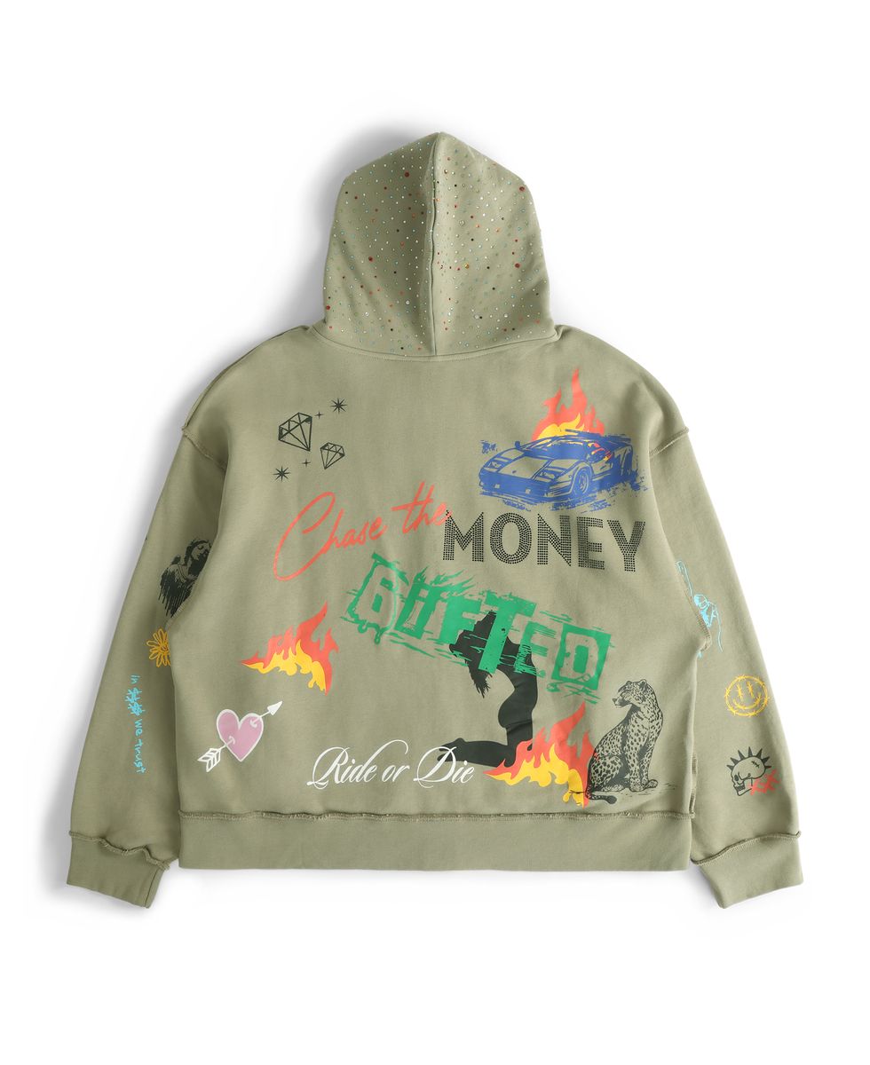 CHASE MONEY OLIVE HOODY