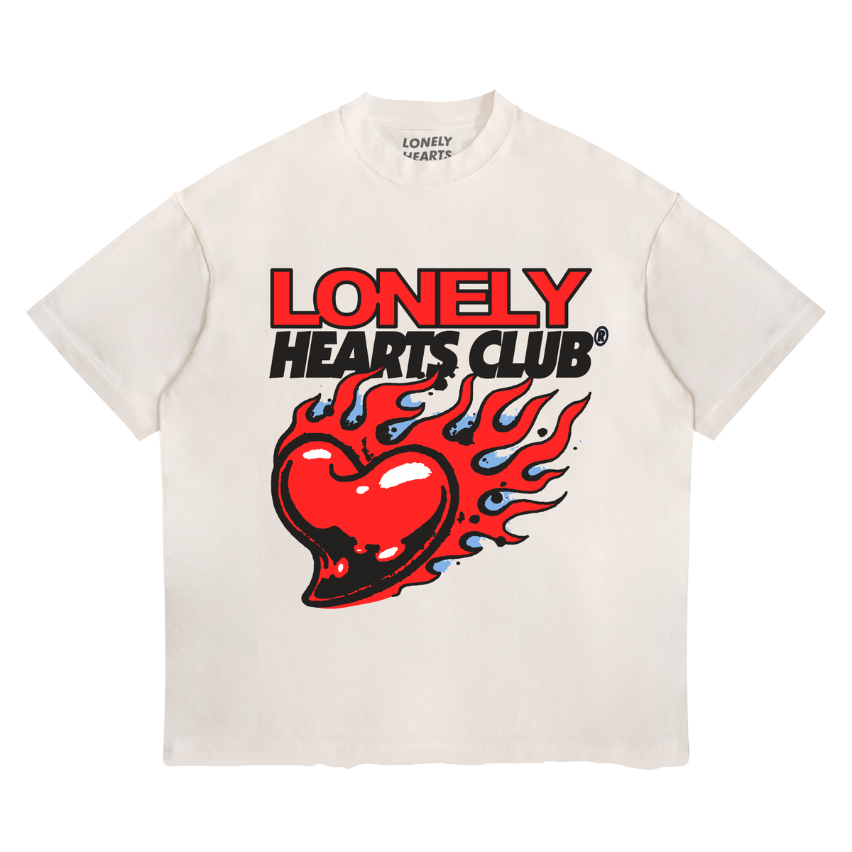 Flaming Heart Cropped Premium T-Shirt