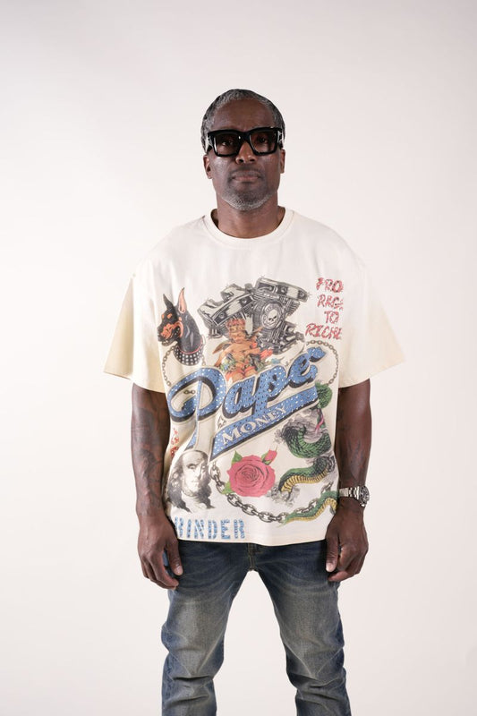 FOR THE DOGS Rhinestone tee bone