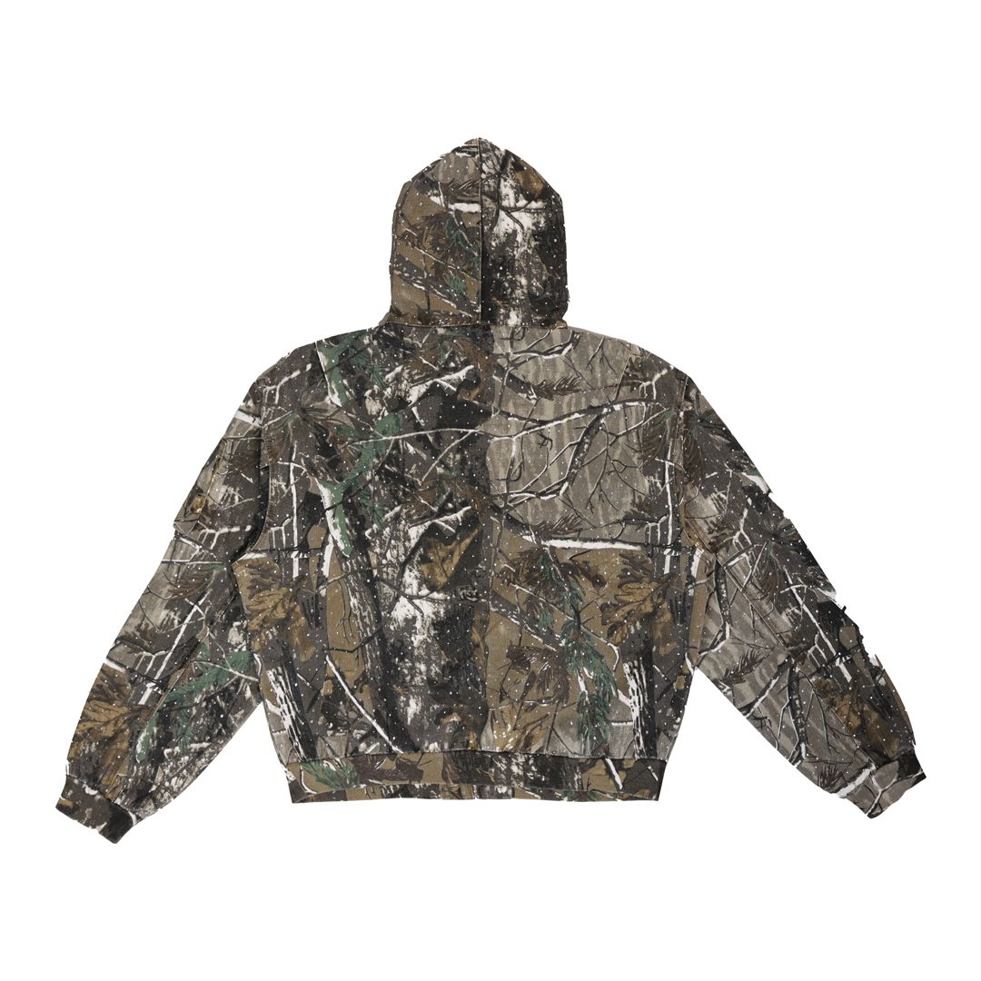 ALLOVER STUD HOOD JACKET