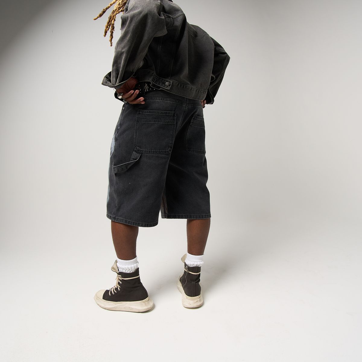 MIRROR DENIM SHORT FACE TE