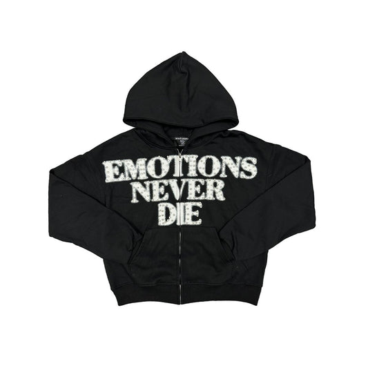 ME Black ‘End’ Rhinestone hoodie