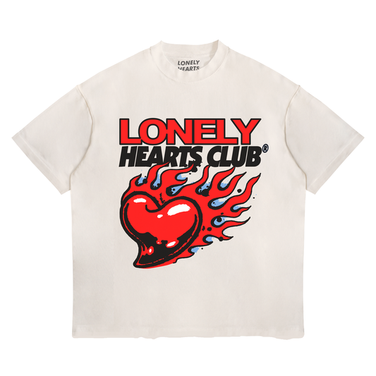 Flaming Heart Cropped Premium T-Shirt
